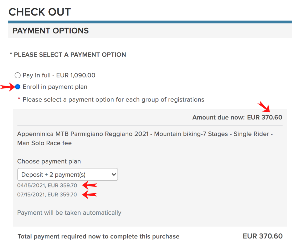 Appenninica payment plan